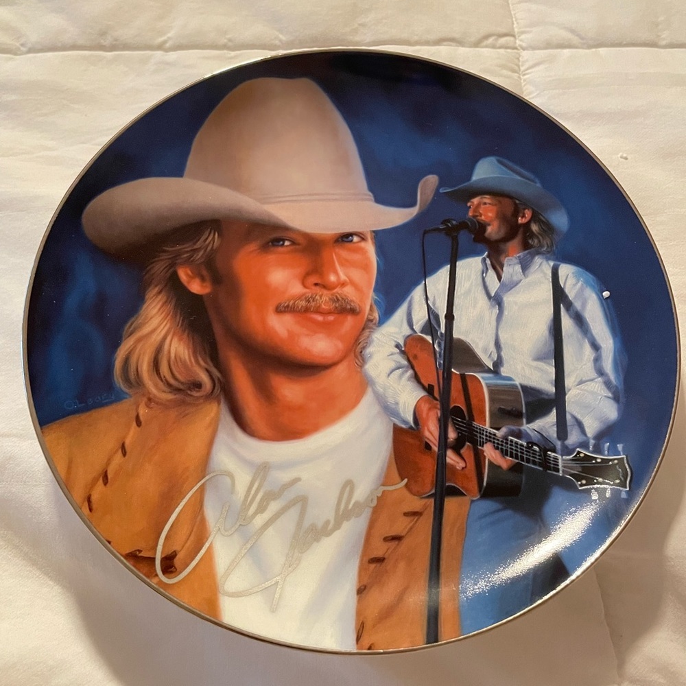 Alan Jackson display plates including two frames for the two plates.